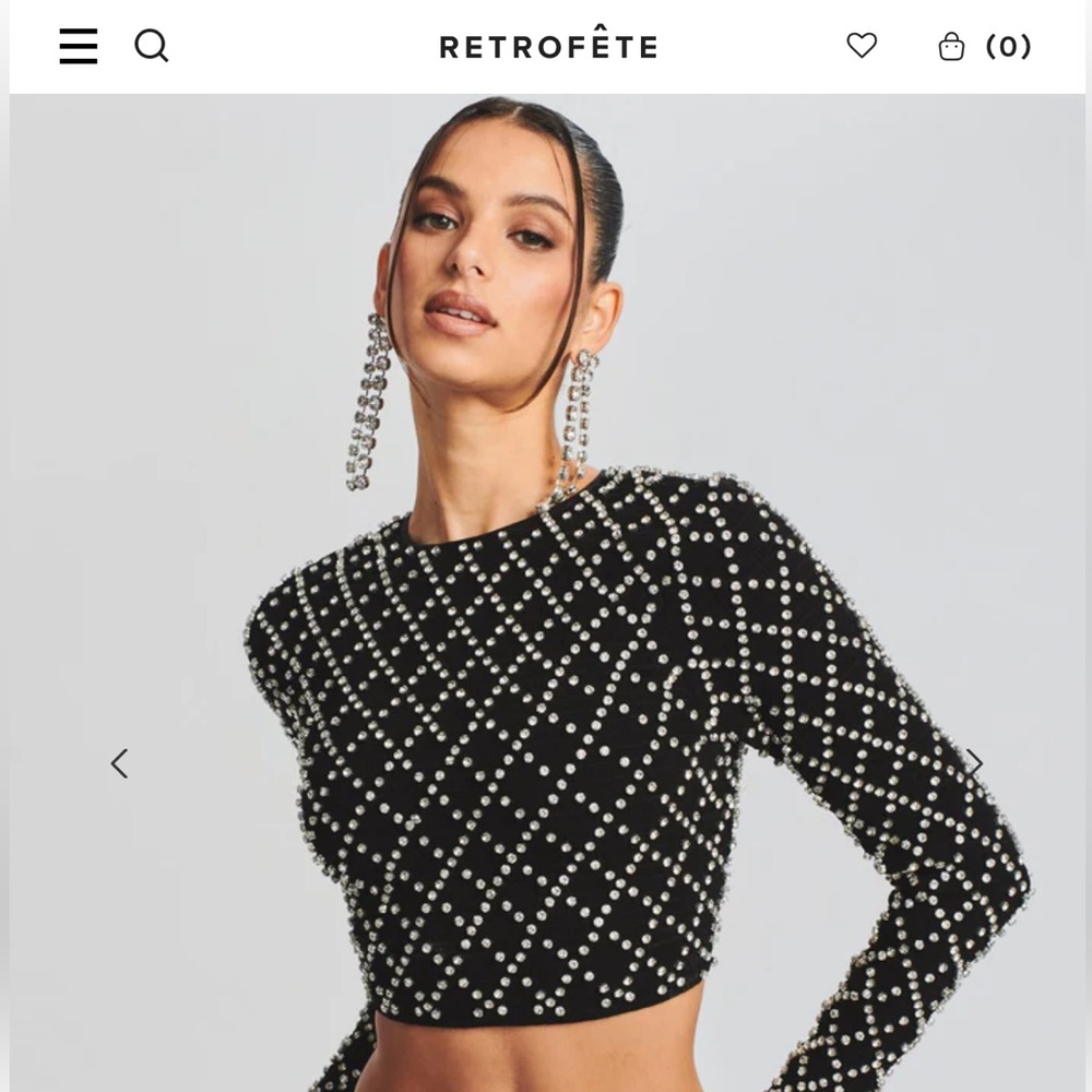 BROOKS EMBELLISHED CHIFFON TOP